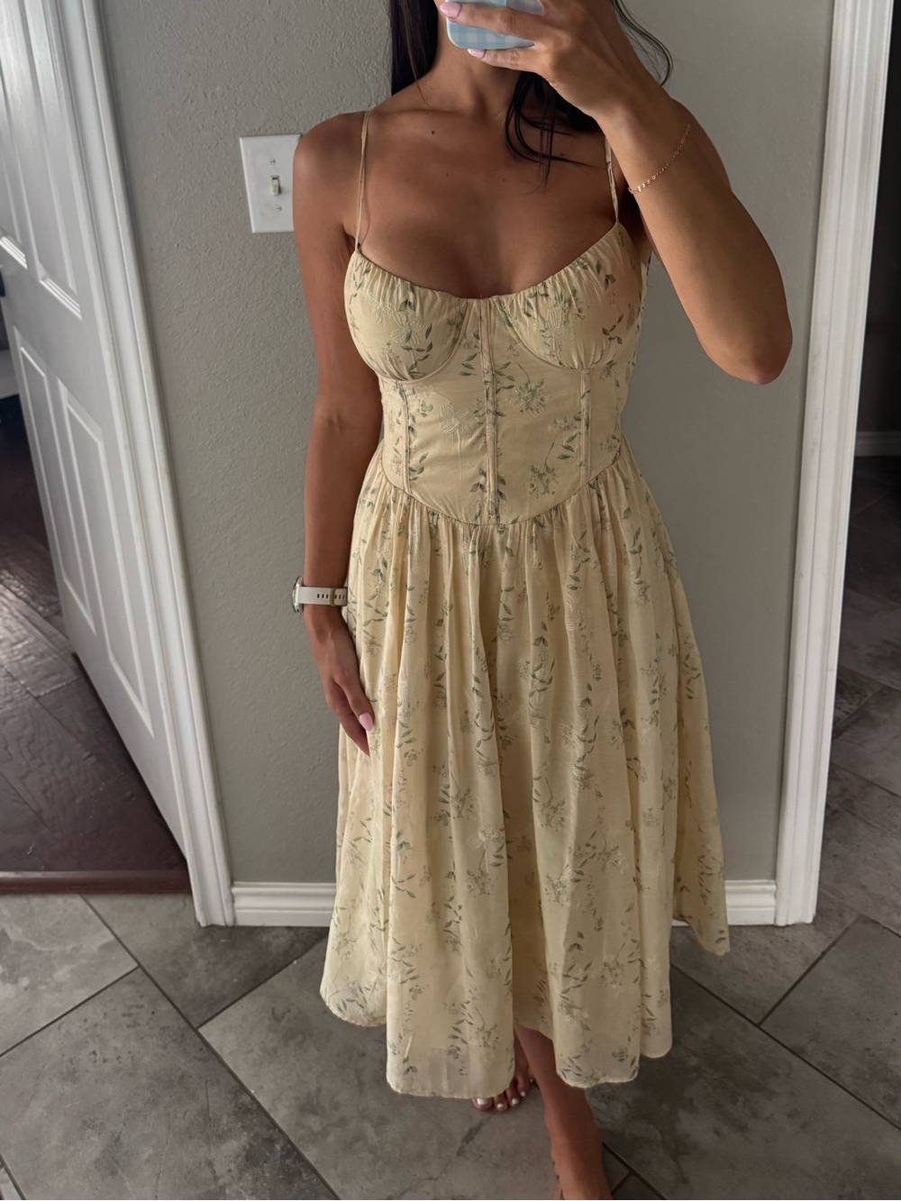 Thirty Thirty LA Floral Corset Midi Dress | NWT | Size Large